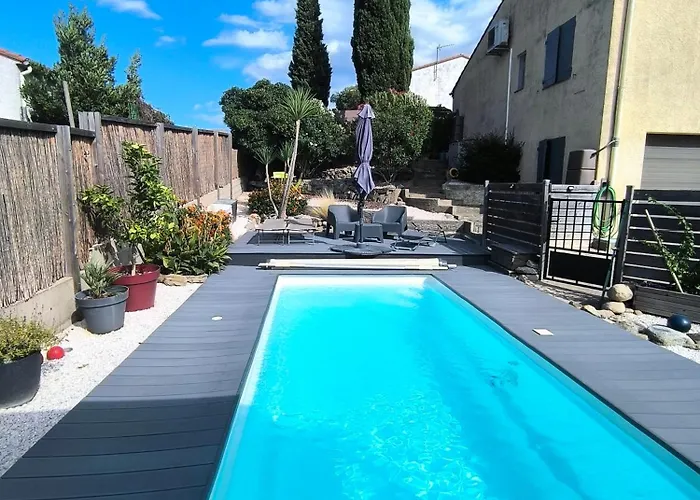 T2 Jusqu'a 4 Personnes En Rez-de-jardin De Maison, Avec Piscine, Draps Et Serviettes De Toilette Fournis Apartmán Argelès-sur-Mer